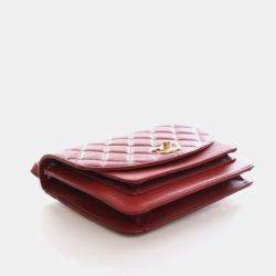 Pre Owned حقيبة شانيل flap بمقبض سلسلة جلد عجل معتّق صغيرة