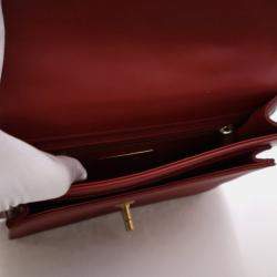 Pre Owned حقيبة شانيل flap بمقبض سلسلة جلد عجل معتّق صغيرة