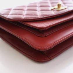 Pre Owned حقيبة شانيل flap بمقبض سلسلة جلد عجل معتّق صغيرة