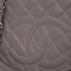 Pre Owned Chanel Grey Caviar Grand Shopping Tote