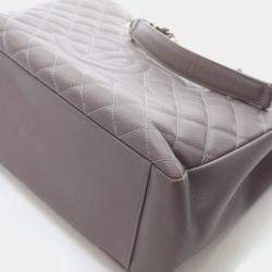 Pre Owned Chanel Grey Caviar Grand Shopping Tote