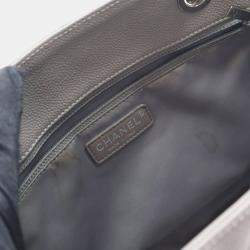 Pre Owned Chanel Grey Caviar Grand Shopping Tote