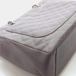 Pre Owned Chanel Grey Caviar Grand Shopping Tote