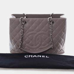 Pre Owned Chanel Grey Caviar Grand Shopping Tote