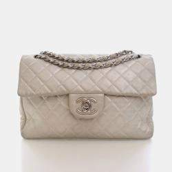 Pre Owned حقيبة شانيل كبيرة رفرف واحد كلاسيكية جلد خروف قديم