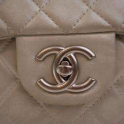 Pre Owned حقيبة شانيل كبيرة رفرف واحد كلاسيكية جلد خروف قديم