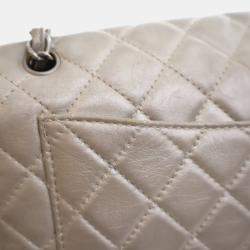 Pre Owned حقيبة شانيل كبيرة رفرف واحد كلاسيكية جلد خروف قديم