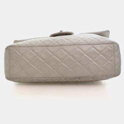 Pre Owned حقيبة شانيل كبيرة رفرف واحد كلاسيكية جلد خروف قديم