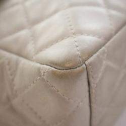 Pre Owned حقيبة شانيل كبيرة رفرف واحد كلاسيكية جلد خروف قديم