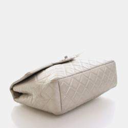 Pre Owned حقيبة شانيل كبيرة رفرف واحد كلاسيكية جلد خروف قديم