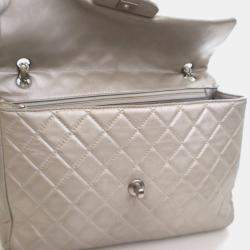 Pre Owned حقيبة شانيل كبيرة رفرف واحد كلاسيكية جلد خروف قديم