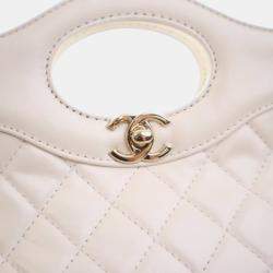 Pre Owned حقيبة تسوق شانيل ميني جلد خروف لامع 31