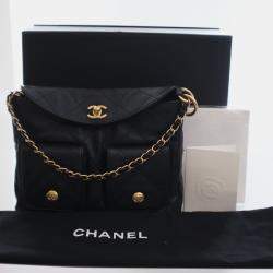 مملوكة مسبقًا Chanel Black Quilted Caviar Supple Twins Hobo Bag