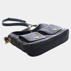 مملوكة مسبقًا Chanel Black Quilted Caviar Supple Twins Hobo Bag