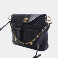 مملوكة مسبقًا Chanel Black Quilted Caviar Supple Twins Hobo Bag