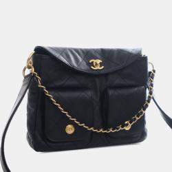 مملوكة مسبقًا Chanel Black Quilted Caviar Supple Twins Hobo Bag