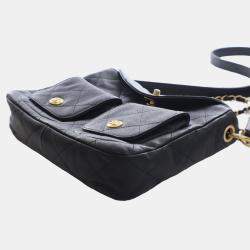 مملوكة مسبقًا Chanel Black Quilted Caviar Supple Twins Hobo Bag