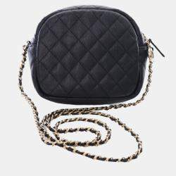 مملوكة مسبقًا Chanel Black Quilted Caviar CC Day Camera Bag