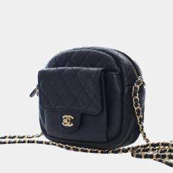 مملوكة مسبقًا Chanel Black Quilted Caviar CC Day Camera Bag