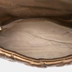 Pre Owned Chanel Brown CC Lambskin Bubble Quilt Flap