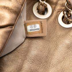 Pre Owned Chanel Brown CC Lambskin Bubble Quilt Flap