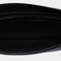 Pre Owned Chanel Black Medium Quilted Aged Calfskin Chain Tassel O Case Clutch