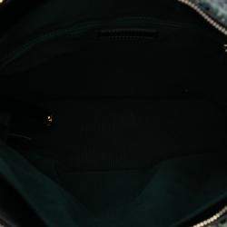 Pre Owned حقيبة هوبو شانيل نمط غير رسمي قماش مبطن عجل معتق أسود أخضر وتويد