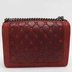 Pre Owned حقيبة شانيل بوي جلد نوبوك مبطن شيستيرفيلد بيج ذات قلاب كبيرة