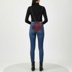 Pre Owned حقيبة ظهر شانيل عودة حقيبة صغيرة بنفسجي جلد