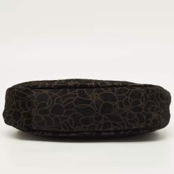 Pre Owned حقيبة شانيل كاميليا من جلد الشوكولاتة البني السويدي عملية كتف