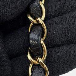 Pre Owned حقيبة شانيل ميني ماتلاسيه جلد الخروف الأسود بحجم ٢٠