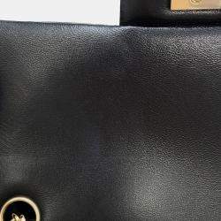 Pre Owned حقيبة شانيل ميني ماتلاسيه جلد الخروف الأسود بحجم ٢٠