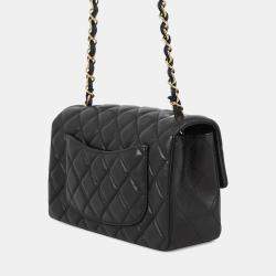 Pre Owned حقيبة شانيل ميني ماتلاسيه جلد الخروف الأسود بحجم ٢٠