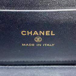 مملوكة مسبقًا Chanel Matelasse Top Handle 2-Way Vanity Bag Black Lambskin
