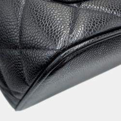 Pre Owned حقيبة شانيل ميداليون جلد كافيار أسود