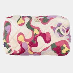 Pre Owned حقيبة شانيل سلاسل جلد العجل للكتف سوداء/وردية حجم 25