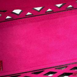 Pre Owned حقيبة شانيل سلاسل جلد العجل للكتف سوداء/وردية حجم 25