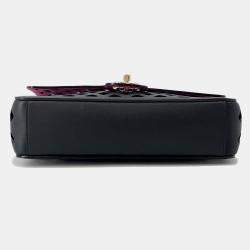 Pre Owned حقيبة شانيل سلاسل جلد العجل للكتف سوداء/وردية حجم 25