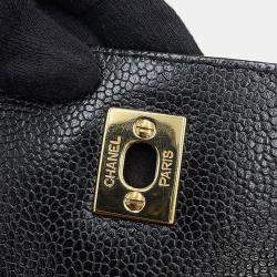 Pre Owned حقيبة شانيل ماتلسي مقبض علوي جلد كافيار أسود
