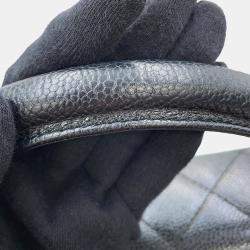 Pre Owned حقيبة شانيل ماتلسي مقبض علوي جلد كافيار أسود