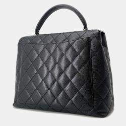 Pre Owned حقيبة شانيل ماتلسي مقبض علوي جلد كافيار أسود