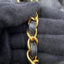 Pre Owned حقيبة كتف سلسلة جلد كافيار أسود مقاس 25 شانيل ديانا