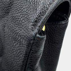 Pre Owned حقيبة كتف سلسلة جلد كافيار أسود مقاس 25 شانيل ديانا