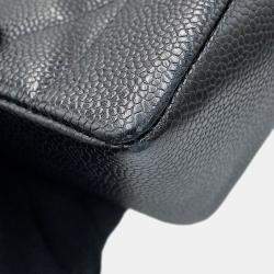 Pre Owned حقيبة كتف سلسلة جلد كافيار أسود مقاس 25 شانيل ديان ا