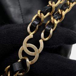 Pre Owned Chanel Chanel22 Backpack Black Shiny Calf Leather Size Small