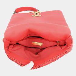 مملوكة مسبقًا Chanel Chanel19 Chain Shoulder Bag Red Lambskin