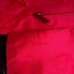 Pre Owned Chanel Cambon Line Tote Bag Black Lambskin Size Large