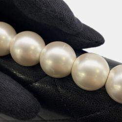 Pre Owned حقيبة كتف سلسلة لؤلؤ شانيل جلد الخروف أسود