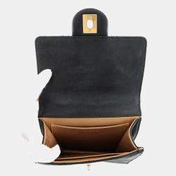 Pre Owned حقيبة كتف سلسلة لؤلؤ شانيل جلد الخروف أسود