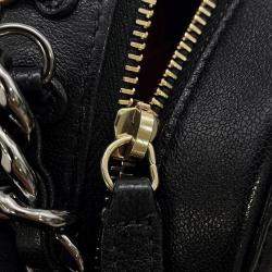 مملوكة مسبقًا حقيبة كتف سلسلة مستديرة جلد خروف أسود شانيل 19 شانيل